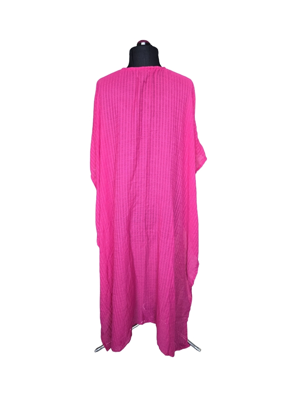 Steve Madden Hot Pink Kimono Swim Cover-Up Tassel Accents One Size Beach Resort - Picture 2 of 9